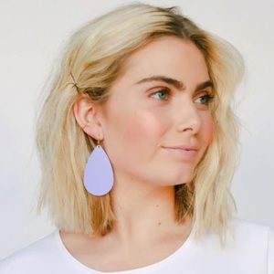 Nickel & Suede Purple/Grey Leather Earrings